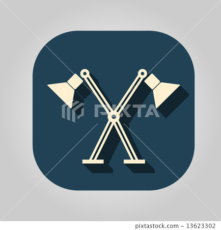 Icon table lamp on a colored background Icon table lamp on a colored background 13623302