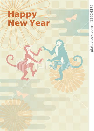 A couple of monkeys and a Japanese-style background game with A couple of monkeys and a Japanese-style background game with 13624373