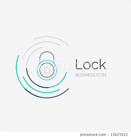 Thin line neat design logo, lock concept - Stock Illustration [13625022 ...