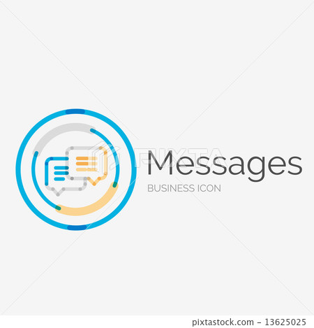 Thin line neat design logo, messages concept - Stock Illustration ...