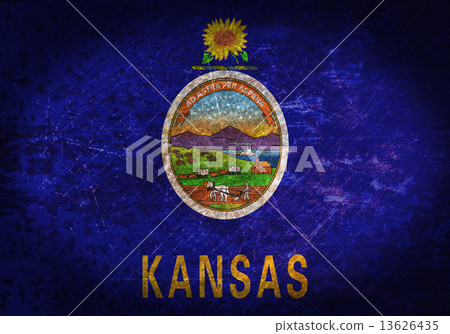 Old rusty metal sign with a flag 13626435
