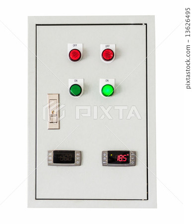 Electrical control box on isolated white with clipping path. Electrical control box on isolated white with clipping path. 13626495