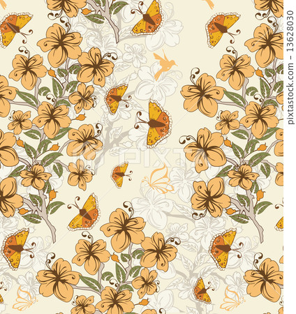 Vintage background with ornate elegant retro abstract floral des 13628030
