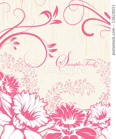 Vintage invitation card with ornate elegant retro abstract flora Vintage invitation card with ornate elegant retro abstract flora 13628031