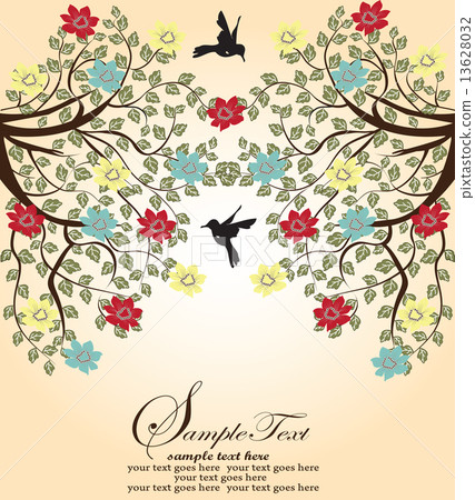 Vintage invitation card with floral design 13628032