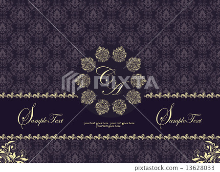 Vintage invitation card with ornate elegant abstract floral desi Vintage invitation card with ornate elegant abstract floral desi 13628033
