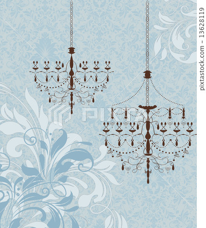 Vintage invitation card with ornate elegant retro abstract flora 13628119