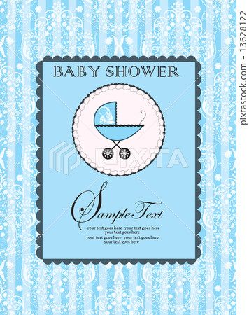 Vintage baby shower invitation card with ornate elegant abstract 13628122