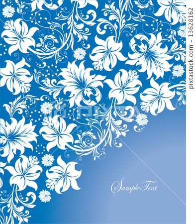 Vintage invitation card with ornate elegant abstract floral desi 13628162