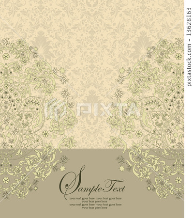 Vintage invitation card with ornate elegant retro abstract flora 13628163