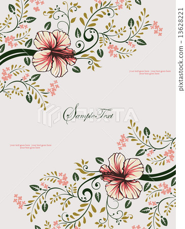 Vintage invitation card with ornate elegant retro abstract flora Vintage invitation card with ornate elegant retro abstract flora 13628221