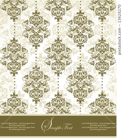 Vintage invitation card with ornate elegant retro abstract flora 13628270