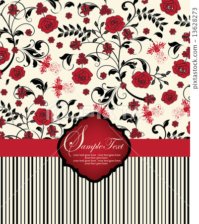 Vintage invitation card with ornate elegant retro abstract flora Vintage invitation card with ornate elegant retro abstract flora 13628273