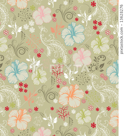 Vintage background with ornate elegant retro abstract floral des 13628276