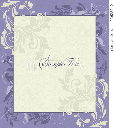 Vintage invitation card with ornate elegant retro abstract flora 13628340