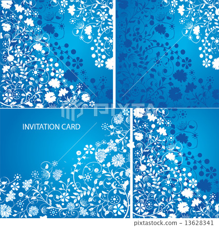 Vintage invitation card with ornate elegant retro abstract flora 13628341