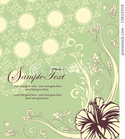 Vintage invitation card with ornate elegant retro abstract flora 13628359