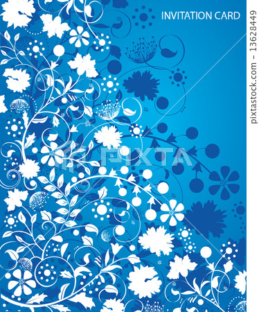 Vintage invitation card with ornate elegant retro abstract flora 13628449