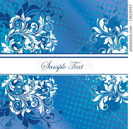 Vintage invitation card with ornate elegant abstract floral desi 13628457