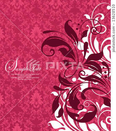 Vintage invitation card with ornate elegant retro abstract flora 13628510