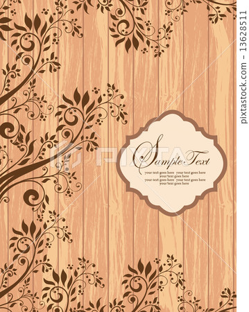 Vintage invitation card with ornate elegant retro abstract flora 13628511