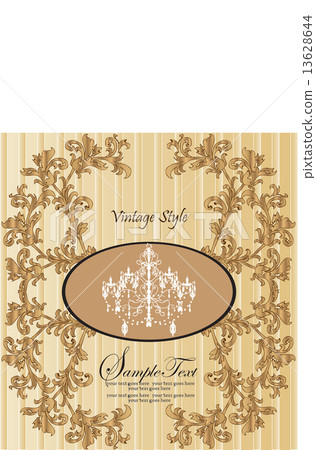 Vintage invitation card with ornate elegant retro abstract flora Vintage invitation card with ornate elegant retro abstract flora 13628644