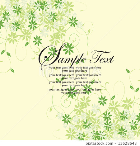 Vintage invitation card with elegant retro abstract floral desig Vintage invitation card with elegant retro abstract floral desig 13628648