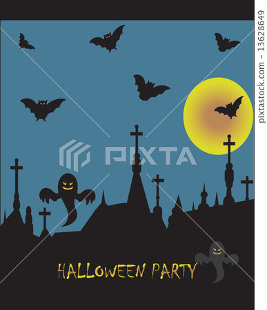 Spooky Halloween Party card with abstract design 13628649