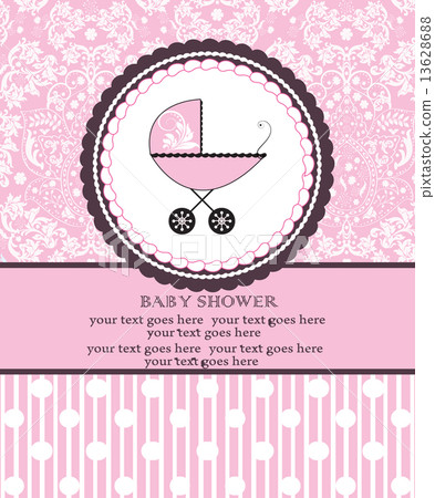 Vintage baby shower invitation card with ornate elegant retro ab 13628688