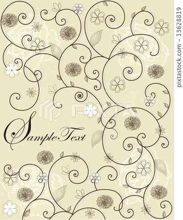 Invitation card with floral design 13628819