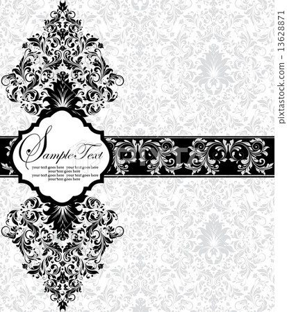 Vintage invitation card with ornate elegant retro abstract flora Vintage invitation card with ornate elegant retro abstract flora 13628871