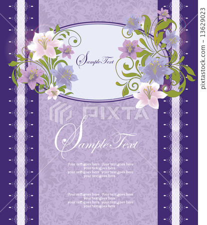 Vintage invitation card with ornate elegant retro abstract flora 13629023