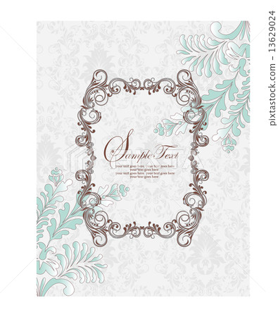 Vintage invitation card with ornate elegant retro abstract flora Vintage invitation card with ornate elegant retro abstract flora 13629024