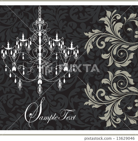 Vintage invitation card with ornate elegant abstract floral desi Vintage invitation card with ornate elegant abstract floral desi 13629046