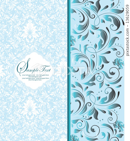 Vintage invitation card with ornate elegant retro abstract flora Vintage invitation card with ornate elegant retro abstract flora 13629059