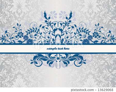 Vintage invitation card with ornate elegant retro abstract flora 13629068