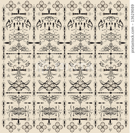 Vintage floral vector elements 13629089