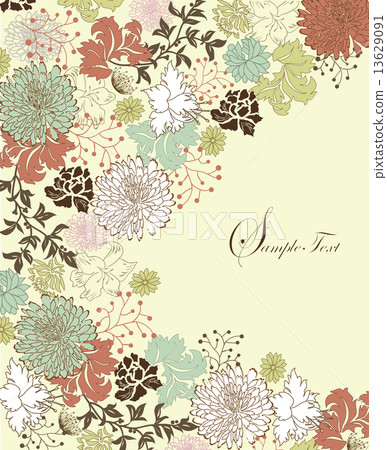 Vintage invitation card with ornate elegant retro abstract flora 13629091