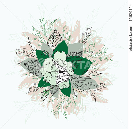 Vintage flower element with ornate elegant retro abstract floral 13629134