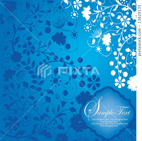 Vintage invitation card with ornate elegant retro abstract flora 13629135