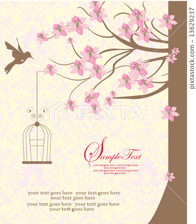 Vintage invitation card with ornate elegant retro abstract flora Vintage invitation card with ornate elegant retro abstract flora 13629237