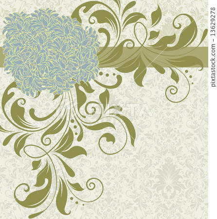 Vintage background with ornate elegant retro abstract floral des 13629278