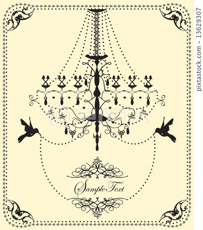 Vintage wedding invitation card with ornate elegant design 13629307