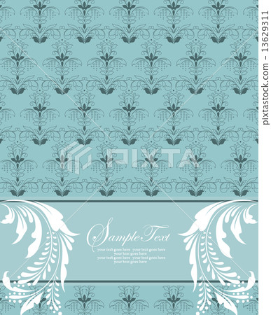 Blue floral card 13629311