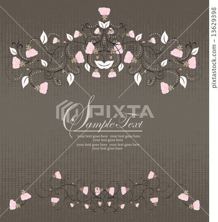 Grunge background with floral elements 13629398