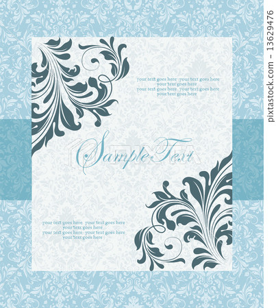 Vintage invitation card with ornate elegant retro abstract flora Vintage invitation card with ornate elegant retro abstract flora 13629476