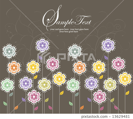 Vintage wedding invitation card with elegant retro floral design Vintage wedding invitation card with elegant retro floral design 13629481