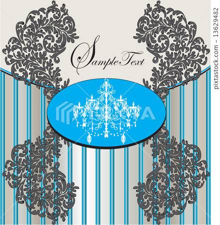 Vintage invitation card with ornate elegant retro abstract flora Vintage invitation card with ornate elegant retro abstract flora 13629482