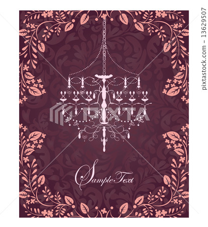Vintage invitation card with ornate elegant retro abstract flora 13629507