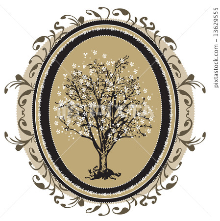 Vintage frame with ornate elegant floral tree design Vintage frame with ornate elegant floral tree design 13629555